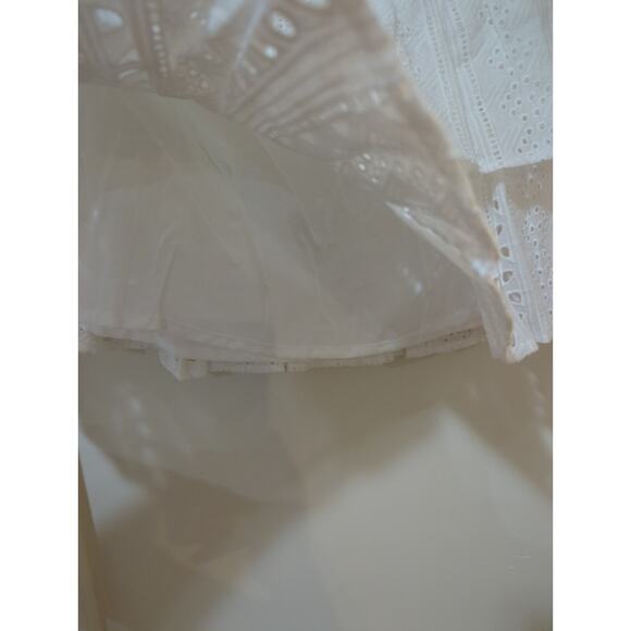 Choosy White Ruffle Shirt Large Elastic Waist Size 6 NWT - Picture 5 of 6